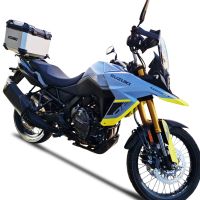 Top case GPR TECH compatible with  Suzuki V-STROM DL 800 DE - SE 2023-2025 e5 GPR TECH Top case in aluminum, silver color with specific plate included Capacity 35 LT.