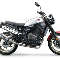 Exhaust compatible with Yamaha Xsr 700 2021-2024, GP Evo4 Titanium, Homologated legal full system exhaust, including removable db killer and catalyst 