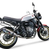 Exhaust compatible with Yamaha Xsr 700 2021-2024, GP Evo4 Titanium, Homologated legal full system exhaust, including removable db killer and catalyst 