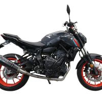 Exhaust compatible with Yamaha Mt-07 2021-2024, GP Evo4 Poppy, Homologated legal full system exhaust, including removable db killer and catalyst 