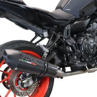 Exhaust compatible with Yamaha Mt-07 2021-2024, GP Evo4 Poppy, Homologated legal full system exhaust, including removable db killer and catalyst 