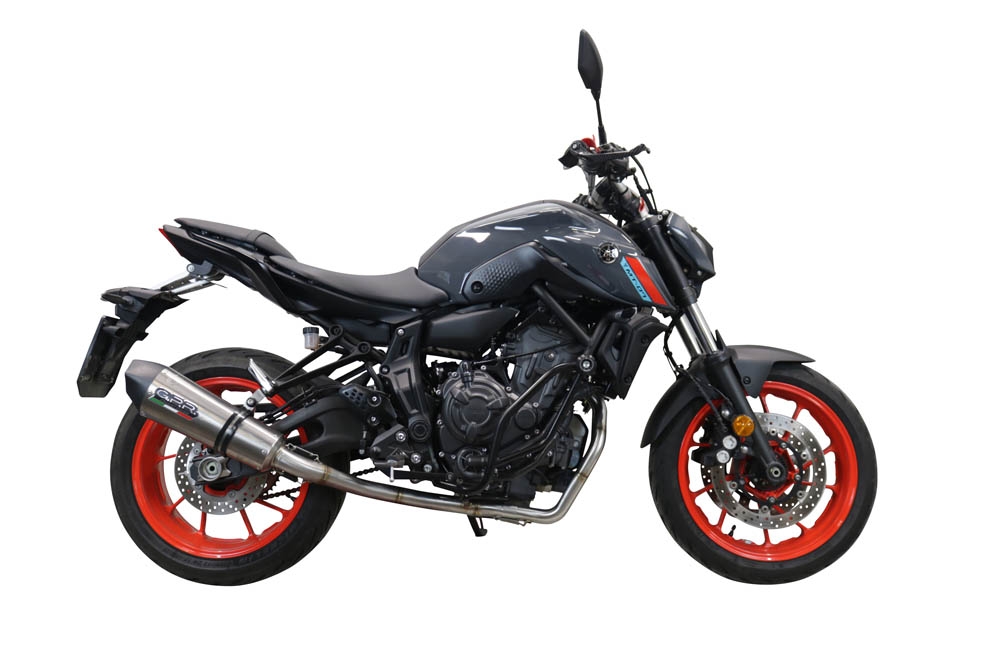 Exhaust compatible with Yamaha Mt-07 2021-2024, GP Evo4 Titanium, Homologated legal full system exhaust, including removable db killer and catalyst 