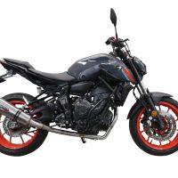 Exhaust compatible with Yamaha Mt-07 2021-2024, GP Evo4 Titanium, Homologated legal full system exhaust, including removable db killer and catalyst 