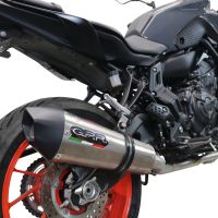 Exhaust compatible with Yamaha Mt-07 2021-2024, GP Evo4 Titanium, Homologated legal full system exhaust, including removable db killer and catalyst 