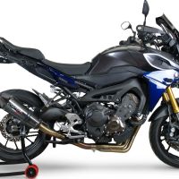 Exhaust compatible with Yamaha Tracer 9 GT 2021-2024, GP Evo4 Poppy, Homologated legal full system exhaust, including removable db killer and catalyst 