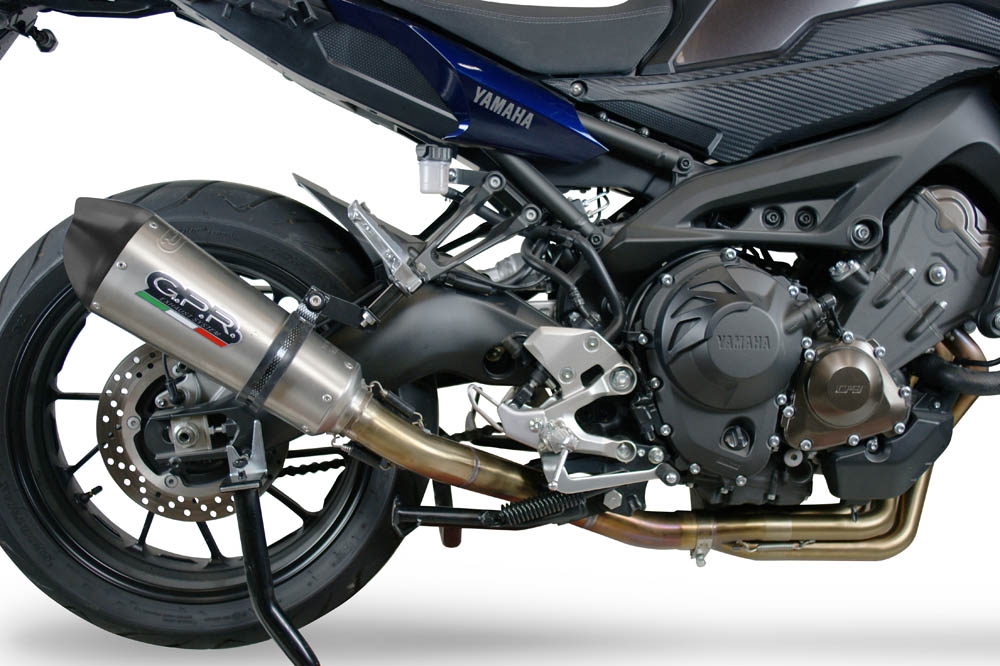 Exhaust compatible with Yamaha Mt-09 2021-2023, GP Evo4 Titanium, Homologated legal full system exhaust, including removable db killer and catalyst 