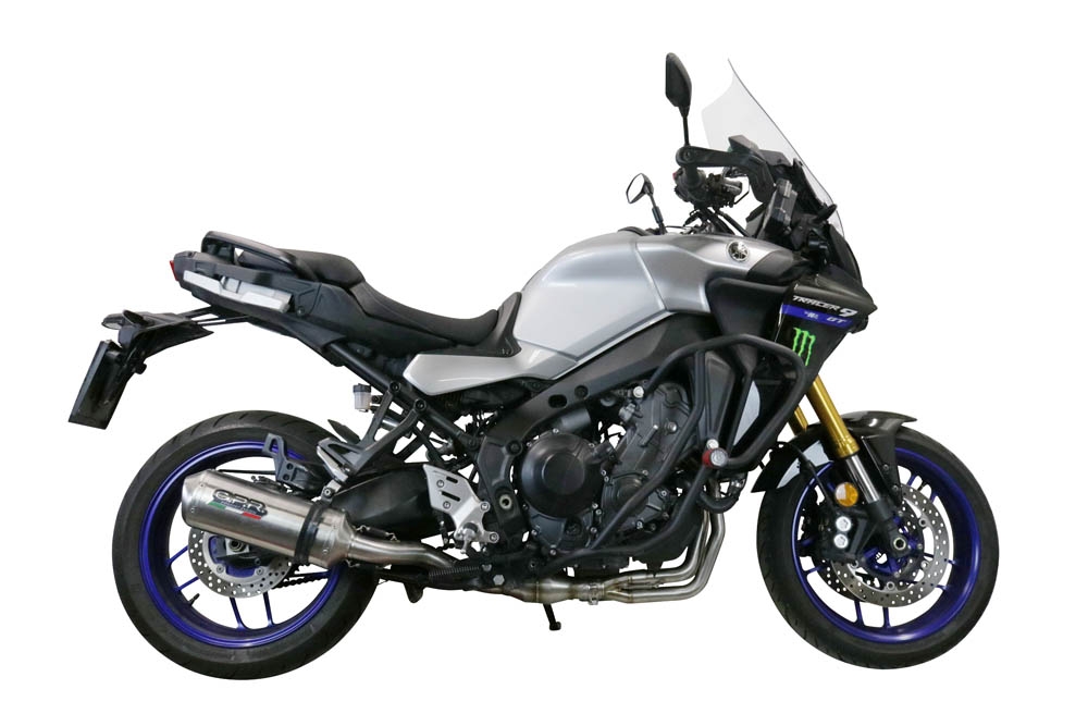 Exhaust compatible with Yamaha Tracer 9 2021-2024, Satinox , Homologated legal full system exhaust, including removable db killer and catalyst 