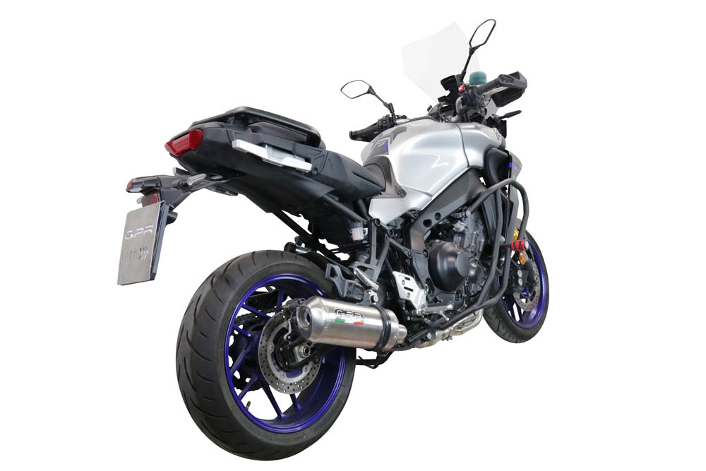Exhaust compatible with Yamaha Tracer 9 2021-2024, Satinox , Homologated legal full system exhaust, including removable db killer and catalyst 