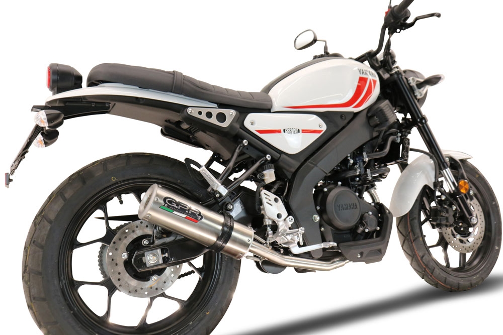 Exhaust compatible with Yamaha XSR 125 2021-2025, M3 Inox , Homologated legal full system exhaust, including removable db killer and catalyst 