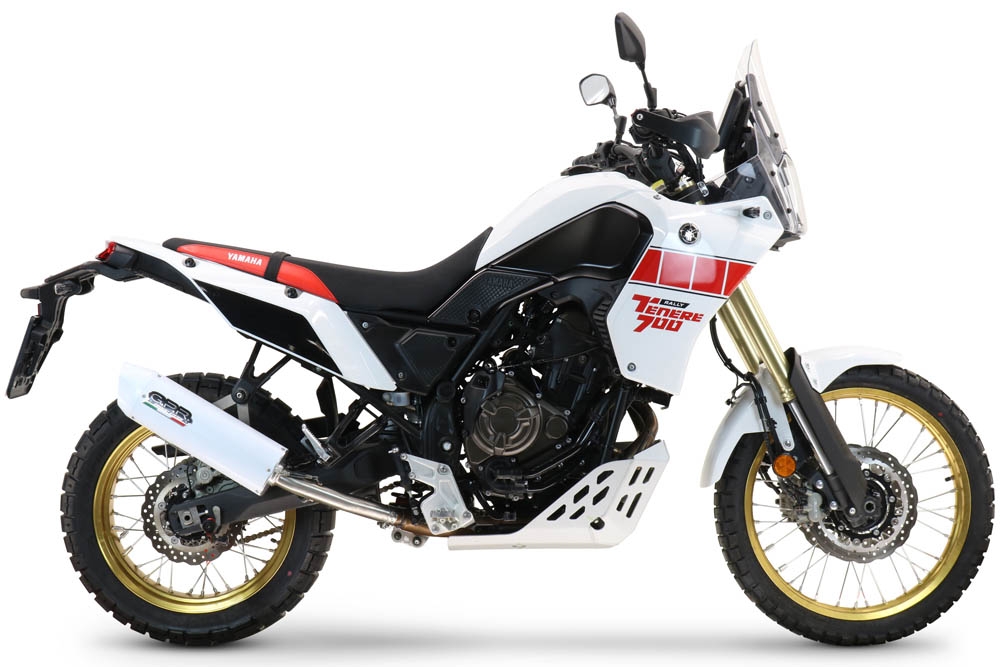 Exhaust compatible with Yamaha Tenere 700 2019-2020, Albus Evo4, Homologated legal slip-on exhaust including removable db killer and link pipe 