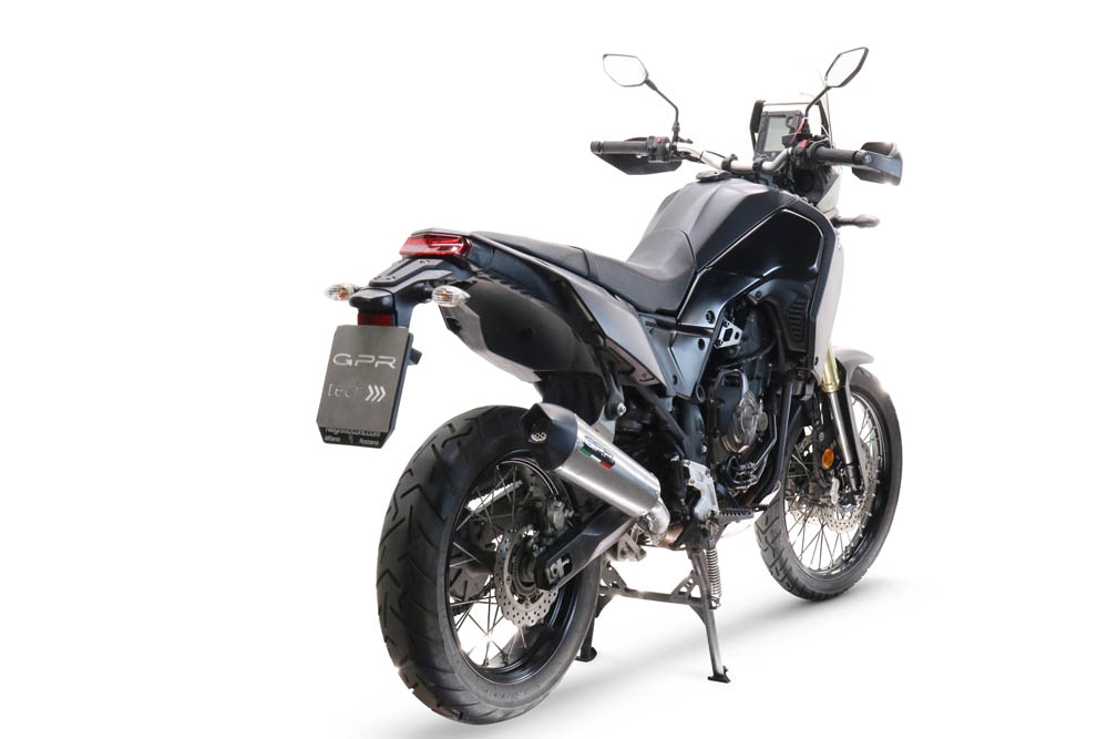 Exhaust compatible with Yamaha Tenere 700 2019-2020, GP Evo4 Titanium, Homologated legal slip-on exhaust including removable db killer and link pipe 