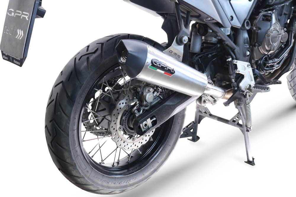 Exhaust compatible with Yamaha Tenere 700 2019-2020, GP Evo4 Titanium, Homologated legal slip-on exhaust including removable db killer and link pipe 