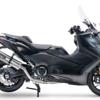 Exhaust compatible with Yamaha T-Max 560 2022-2024, Dual Inox, Homologated legal full system exhaust, including removable db killer and catalyst 