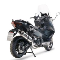 Exhaust compatible with Yamaha T-Max 560 2022-2024, Dual Inox, Homologated legal full system exhaust, including removable db killer and catalyst 