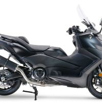 Exhaust compatible with Yamaha T-Max 560 2022-2024, Furore Evo4 Nero, Homologated legal full system exhaust, including removable db killer and catalyst 