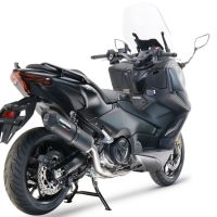 Exhaust compatible with Yamaha T-Max 560 2022-2024, Furore Evo4 Nero, Homologated legal full system exhaust, including removable db killer and catalyst 