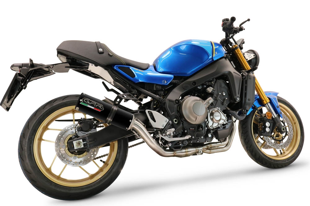 Exhaust compatible with Yamaha XSR900 2022-2024, M3 Black Titanium, full system exhaust legal for UK and non-EU countries including removable db killer 
