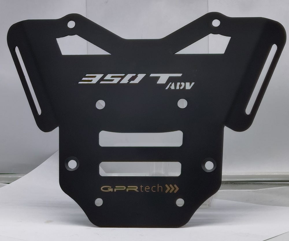 Top case GPR TECH compatible with  Zontes 350 T1 ADV 2022/2024 e5 GPR TECH Top case in aluminum, black color with specific plate included Capacity 35 LT.