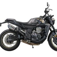 Exhaust compatible with Zontes 350 T1 ADV 2022-2024, GP Evo4 Titanium, Homologated legal slip-on exhaust including removable db killer and link pipe 