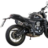 Exhaust compatible with Zontes 350 T1 ADV 2022-2024, GP Evo4 Titanium, Homologated legal slip-on exhaust including removable db killer and link pipe 