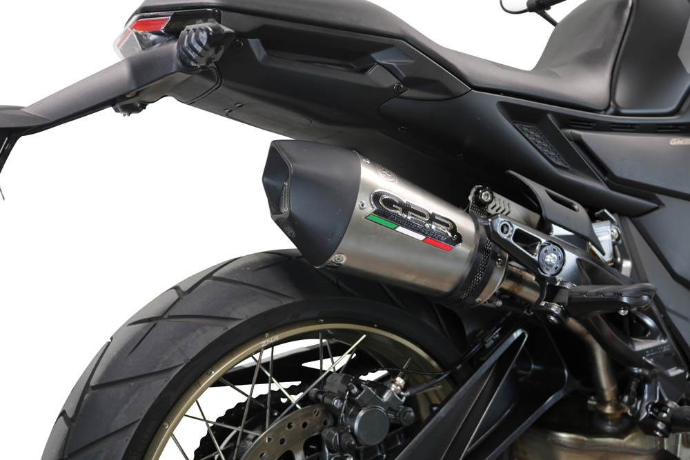 Exhaust compatible with Zontes 350 T1 ADV 2022-2024, GP Evo4 Titanium, Homologated legal slip-on exhaust including removable db killer and link pipe 
