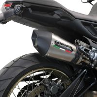 Exhaust compatible with Zontes 350 T1 ADV 2022-2024, GP Evo4 Titanium, Homologated legal slip-on exhaust including removable db killer and link pipe 