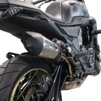 Exhaust compatible with Zontes 350 T1 ADV 2022-2024, GP Evo4 Titanium, Homologated legal slip-on exhaust including removable db killer and link pipe 