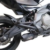 GPR exhaust compatible with  Cf Moto 650 Nk 2021-2024, Furore Nero, Racing slip-on exhaust, including link pipe and removable db killer 