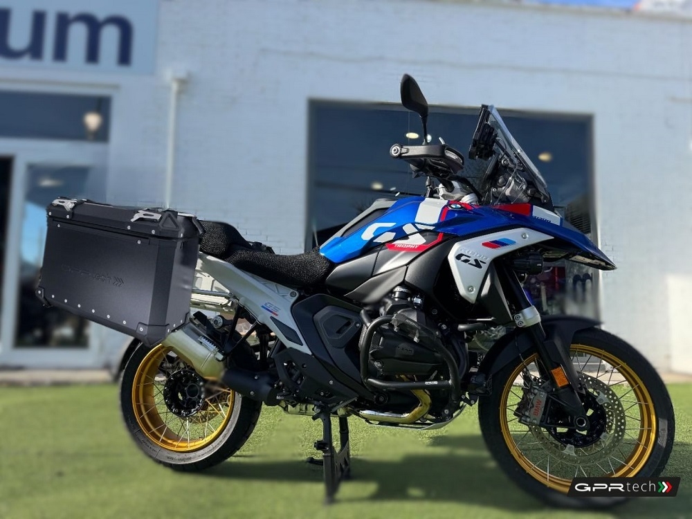 GPR TECH compatible with  BMW R 1300 GS Adventure 2023/2025 GPR TECH Pair of side cases aluminum made, black color with specific pannier holder Capacity 38 LT. + 38 LT.