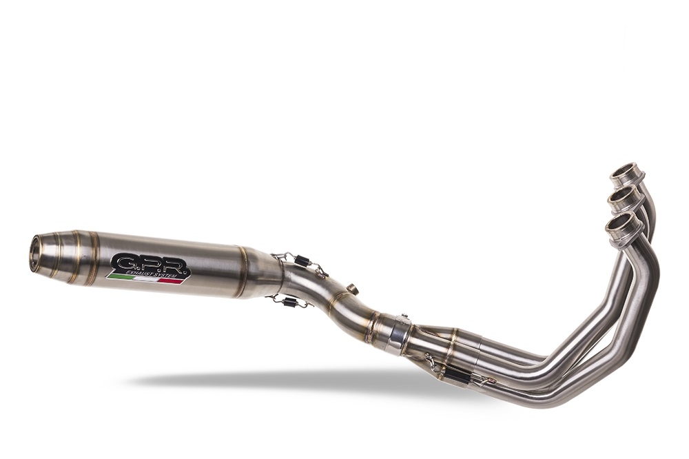 Exhaust compatible with Triumph Trident 660 2021-2024, Deeptone Inox, full system exhaust legal for UK and non-EU countries including removable db killer 