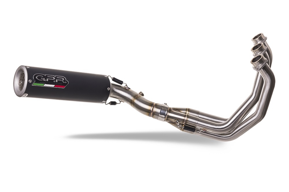 Exhaust compatible with Yamaha Mt-09 Tracer 900 2017-2020, M3 Black Titanium, Homologated legal full system exhaust, including removable db killer and catalyst 