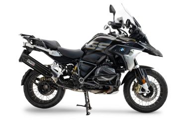 Exhaust compatible with Bmw R 1250 Gs -Adventure 2019-2020, Furore-X Titanio Nero, Homologated legal slip-on exhaust including removable db killer and link pipe 
