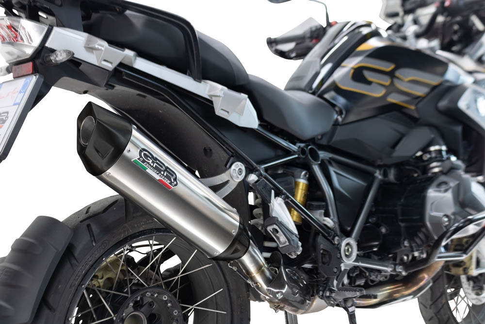 Exhaust compatible with Bmw R 1250 Gs -Adventure 2021-2024, Furore-X Titanio, Homologated legal slip-on exhaust including removable db killer and link pipe 