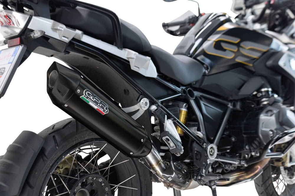 Exhaust compatible with Bmw R 1250 Gs -Adventure 2021-2024, Furore-X Titanio Nero, Homologated legal slip-on exhaust including removable db killer and link pipe 
