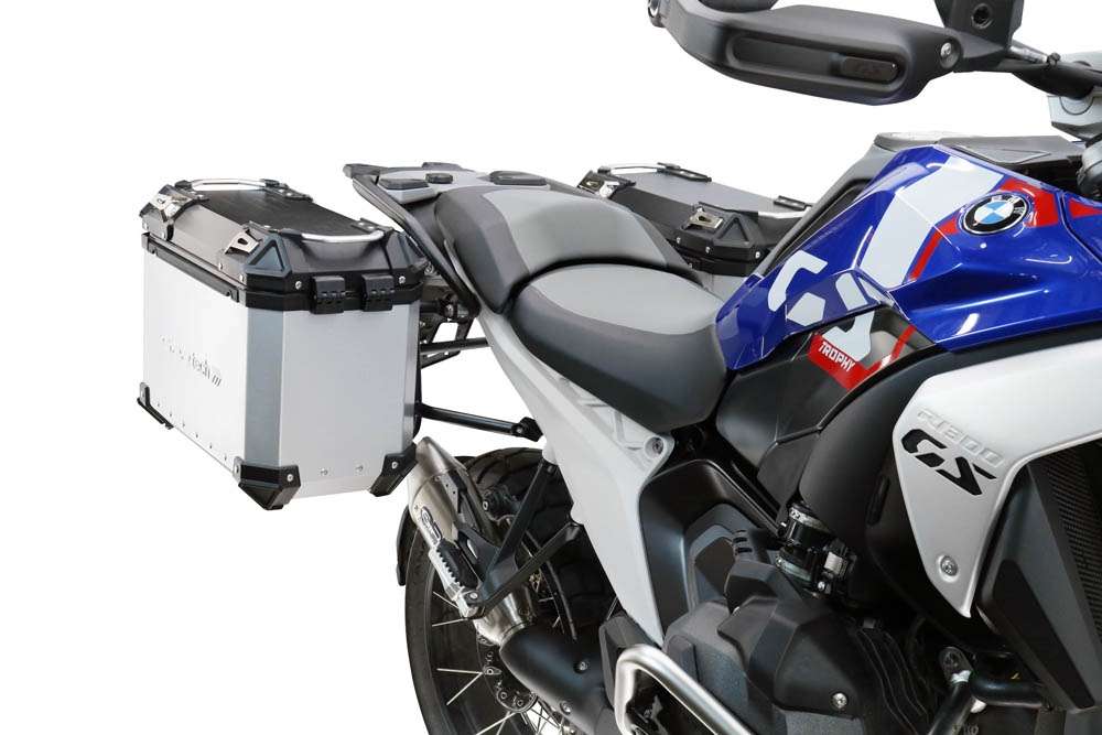 GPR TECH compatible with  Bmw R 1300 GS Adventure 2024/2026 GPR TECH Pair of side cases aluminum made, silver color with specific pannier holder Capacity 38 LT. + 38 LT.