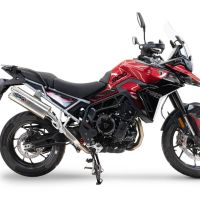 Exhaust compatible with Triumph Tiger 900 GT / Pro / Rally Pro 2024-2025, Dual Inox, Homologated legal slip-on exhaust including removable db killer and link pipe 