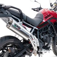 Exhaust compatible with Triumph Tiger 900 GT / Pro / Rally Pro 2024-2025, Dual Inox, Homologated legal slip-on exhaust including removable db killer and link pipe 