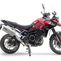 Exhaust compatible with Triumph Tiger 900 GT / Pro / Rally Pro 2024-2025, Hyper Sonic Titanium, Homologated legal slip-on exhaust including removable db killer and link pipe 