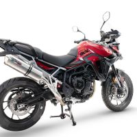 Exhaust compatible with Triumph Tiger 900 GT / Pro / Rally Pro 2024-2025, Satinox , Homologated legal slip-on exhaust including removable db killer and link pipe 