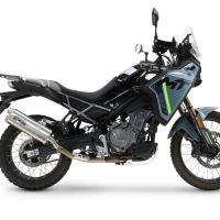 GPR exhaust compatible with  Cf Moto 450 MT 2024-2025, Dual Inox, Racing slip-on exhausts including link pipe and removable db killer 