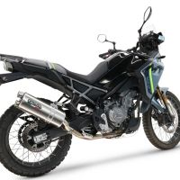 GPR exhaust compatible with  Cf Moto 450 MT 2024-2025, Dual Inox, Racing slip-on exhausts including link pipe and removable db killer 