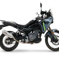 GPR exhaust compatible with  Cf Moto 450 MT 2024-2025, Satinox , Homologated legal slip-on exhaust including removable db killer and link pipe 