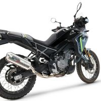 GPR exhaust compatible with  Cf Moto 450 MT 2024-2025, Satinox , Homologated legal slip-on exhaust including removable db killer and link pipe 