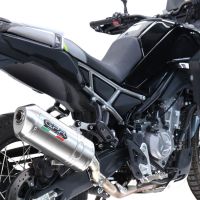 GPR exhaust compatible with  Cf Moto 450 MT 2024-2025, Satinox , Homologated legal slip-on exhaust including removable db killer and link pipe 