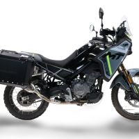GPR TECH compatible with  Cf Moto 650 Mt 2021/2024 e5 GPR TECH Pair of side cases aluminum made, black color with specific pannier holder Capacity 38 LT. + 38 LT.