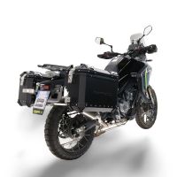 GPR TECH compatible with  Cf Moto 650 Mt 2021/2024 e5 GPR TECH Pair of side cases aluminum made, black color with specific pannier holder Capacity 38 LT. + 38 LT.