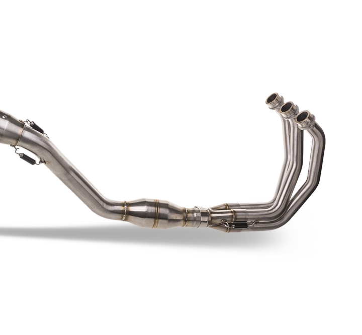 Exhaust compatible with Yamaha Tracer 9 2021-2024, Dual Poppy, Homologated legal full system exhaust, including removable db killer and catalyst 