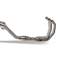 Exhaust compatible with Yamaha Tracer 9 2021-2024, Dual Poppy, Homologated legal full system exhaust, including removable db killer and catalyst 