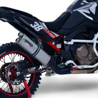 Exhaust compatible with Honda Crf 1100 L Africa Twin Adventure Sport 2020-2025, Dual Inox, Homologated legal slip-on exhaust including removable db killer and link pipe 