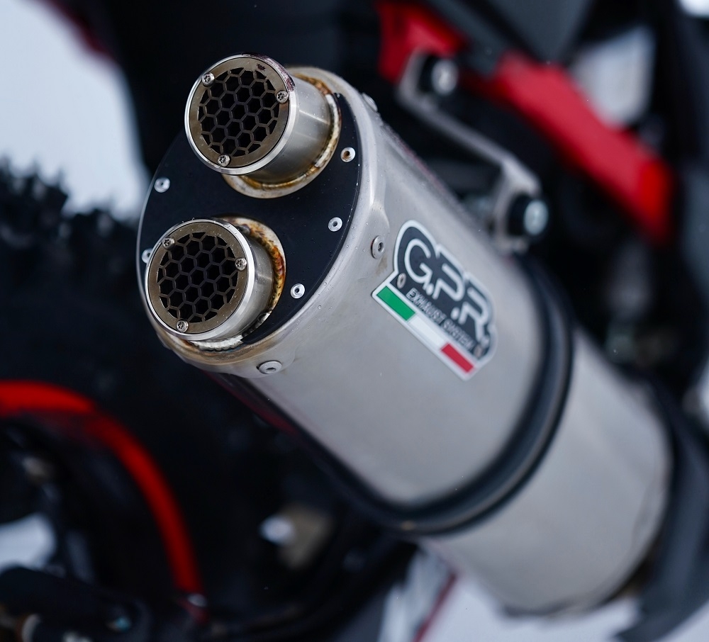 Exhaust compatible with Honda Crf 1100 L Africa Twin Adventure Sport 2020-2025, Dual Inox, Homologated legal slip-on exhaust including removable db killer and link pipe 